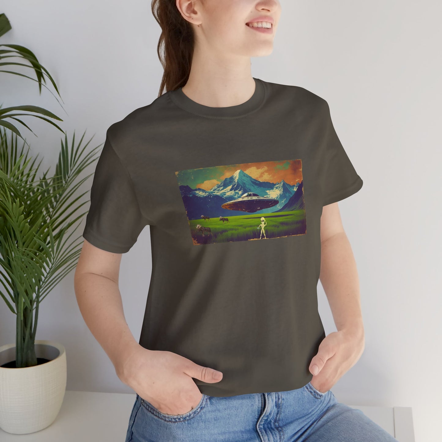 Scenic Mountain Lost Alien Vibes Tee, Unisex Shirt for Extraterrestrial Lovers