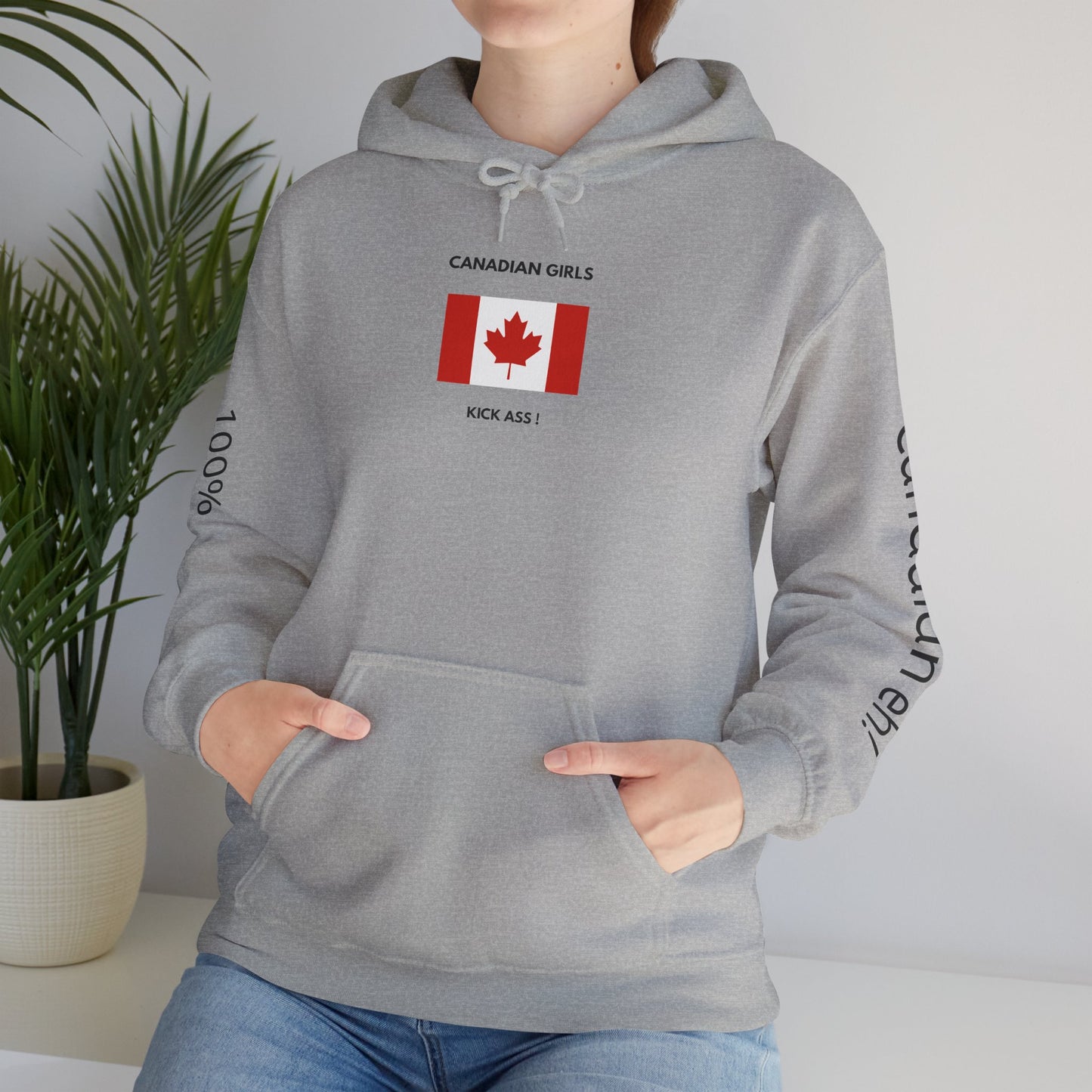 Canadian Girls Kick Ass Hoodie - Unisex Sweatshirt, Canada Day Apparel, Comfortable Casual Wear