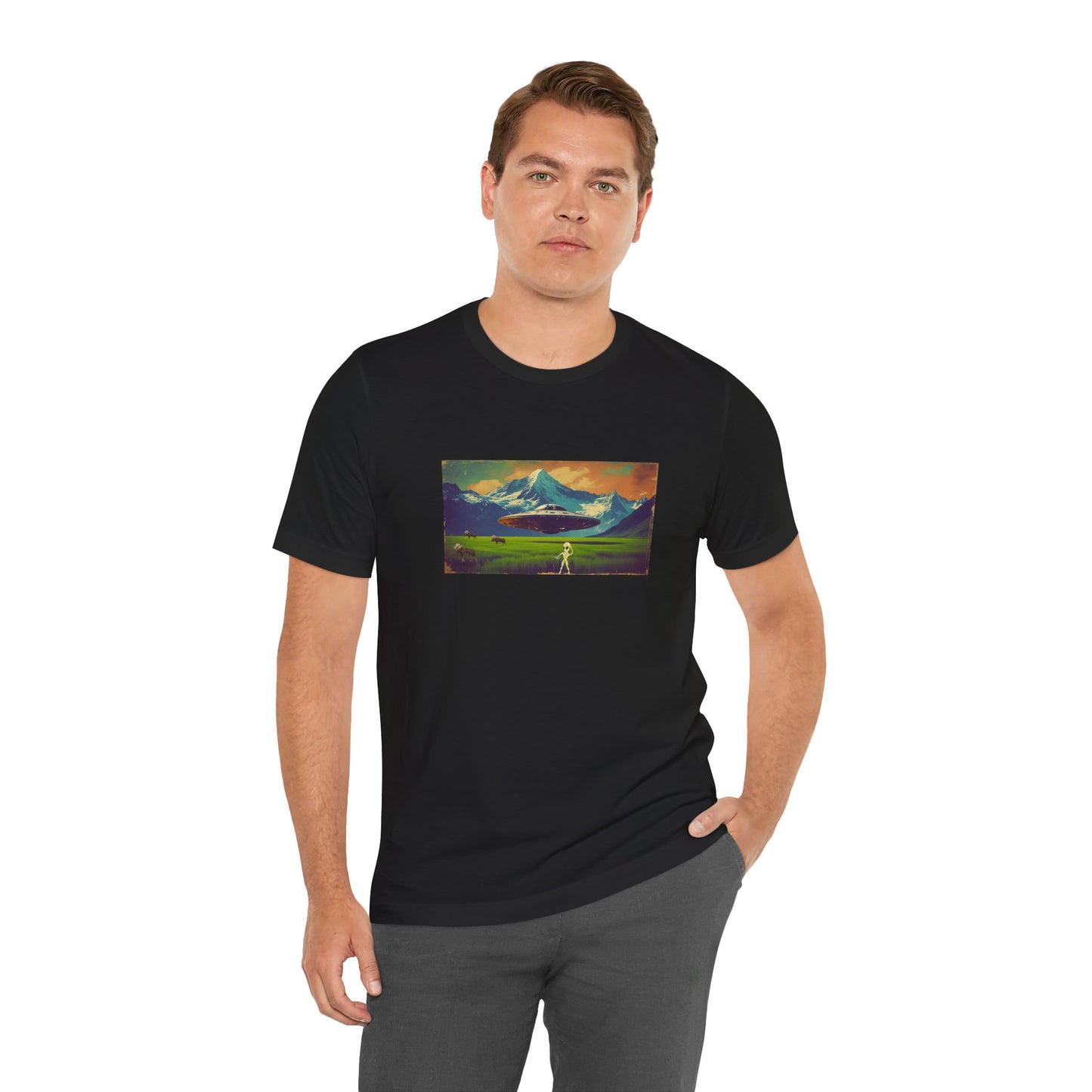 Scenic Mountain Lost Alien Vibes Tee, Unisex Shirt for Extraterrestrial Lovers