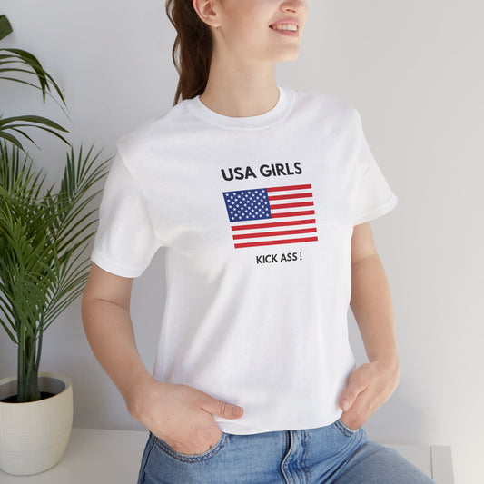 Patriotic Unisex Jersey Tee, USA Flag T-Shirt, Casual Everyday Wear, Fourth of July Shirt, Gift for Veterans